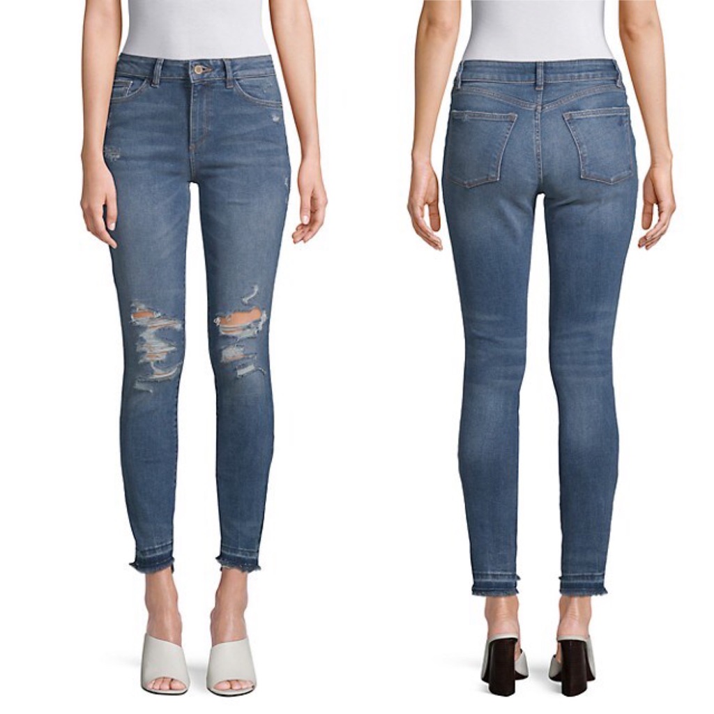 Nwt Dl1961 24" Farrow High Rise Distressed Skinny Kellwood Instaslim Jeans